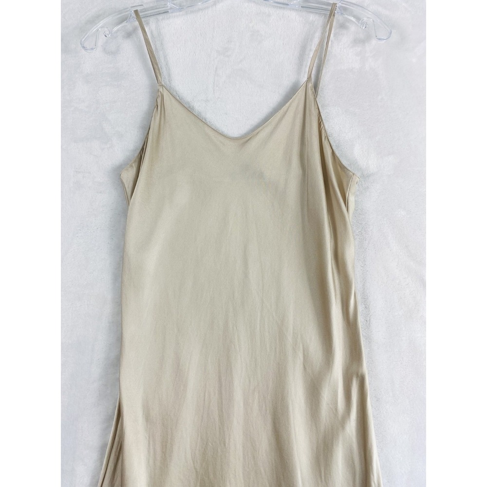 Quince 100% Washable Silk Maxi Slip Dress Women Sz S Champagne SEE NOTES - Picture 10 of 15